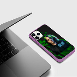 Чехол iPhone 11 Pro матовый Билли Айлиш глитч стиль, цвет: 3D-фиолетовый — фото 2