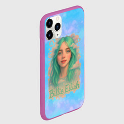 Чехол iPhone 11 Pro матовый Билли Айлиш с зелеными волосами, цвет: 3D-фиолетовый — фото 2