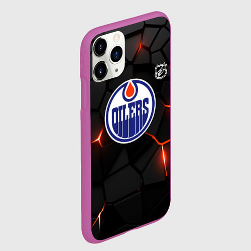 Чехол iPhone 11 Pro матовый Эдмонтон Ойлерз - НХЛ хоккей / 3D-Фиолетовый – фото 2