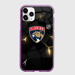 Чехол iPhone 11 Pro матовый Флорида Пантерз - НХЛ хоккей, цвет: 3D-фиолетовый