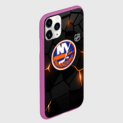 Чехол iPhone 11 Pro матовый Нью Йорк Айлендерс - НХЛ хоккей, цвет: 3D-фиолетовый — фото 2