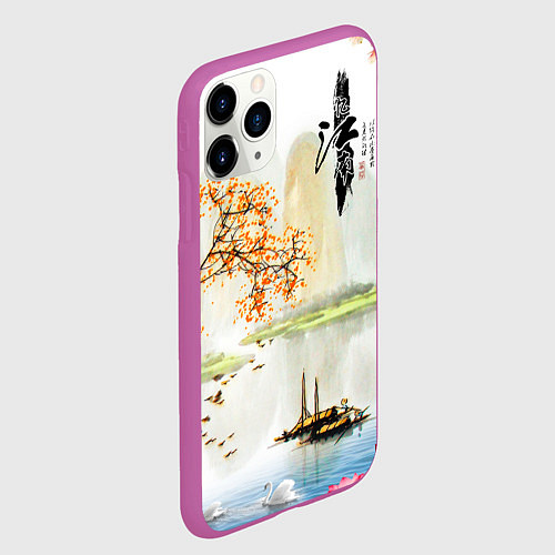 Чехол iPhone 11 Pro матовый China Landscape / 3D-Фиолетовый – фото 2