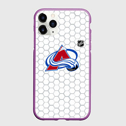 Чехол iPhone 11 Pro матовый Колорадо Эвеланш - белые соты, цвет: 3D-фиолетовый