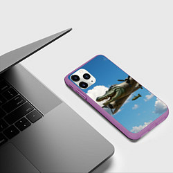 Чехол iPhone 11 Pro матовый Бомбардиро крокодило, цвет: 3D-фиолетовый — фото 2