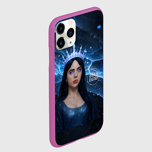 Чехол iPhone 11 Pro матовый Билли Айлиш в стиле снежной королевы / 3D-Фиолетовый – фото 2