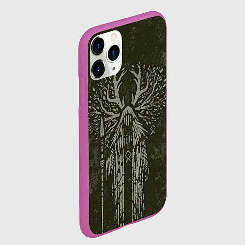 Чехол iPhone 11 Pro матовый Хранитель леса / 3D-Фиолетовый – фото 2