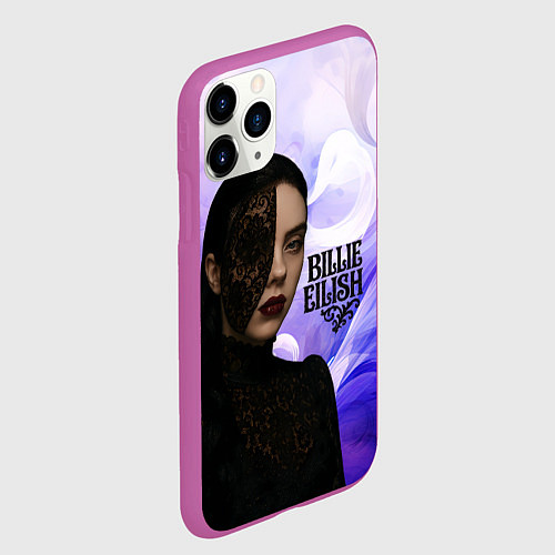 Чехол iPhone 11 Pro матовый Готический стиль Билли Айлиш / 3D-Фиолетовый – фото 2