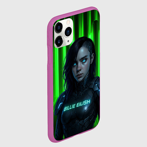 Чехол iPhone 11 Pro матовый Билли Айлиш космический костюм / 3D-Фиолетовый – фото 2