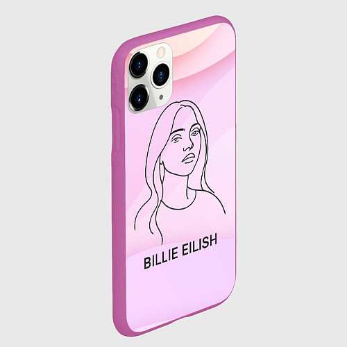 Чехол iPhone 11 Pro матовый Билли Айлиш из линии - минимализм / 3D-Фиолетовый – фото 2