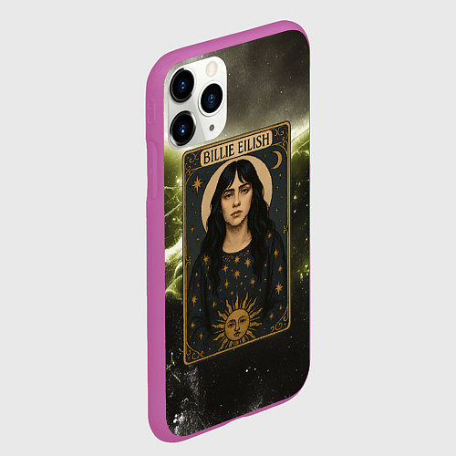 Чехол iPhone 11 Pro матовый Карта с Билли Айлиш / 3D-Фиолетовый – фото 2