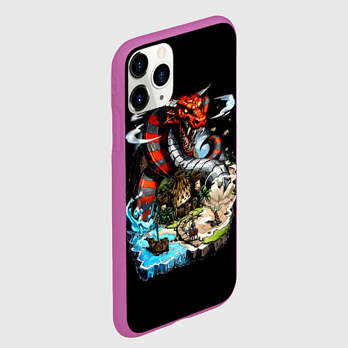 Чехол iPhone 11 Pro матовый Аспид причала - Герои Меча и Магии 3 / 3D-Фиолетовый – фото 2