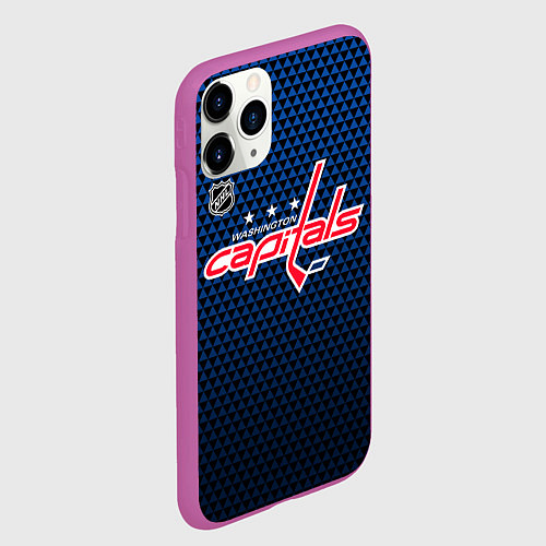 Чехол iPhone 11 Pro матовый Вашингтон Кэпиталз - синий градиент / 3D-Фиолетовый – фото 2