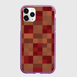 Чехол iPhone 11 Pro матовый Бордовые пиксели, цвет: 3D-фиолетовый