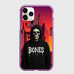 Чехол iPhone 11 Pro матовый Bones скелет