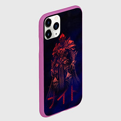 Чехол iPhone 11 Pro матовый Мифический воин в неоновом свете, цвет: 3D-фиолетовый — фото 2