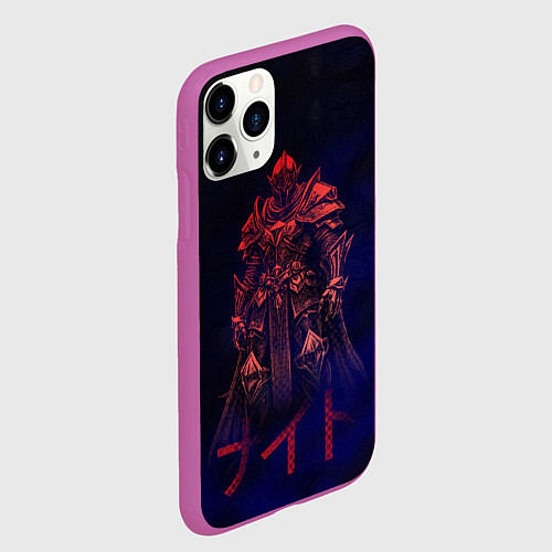 Чехол iPhone 11 Pro матовый Мифический воин в неоновом свете / 3D-Фиолетовый – фото 2