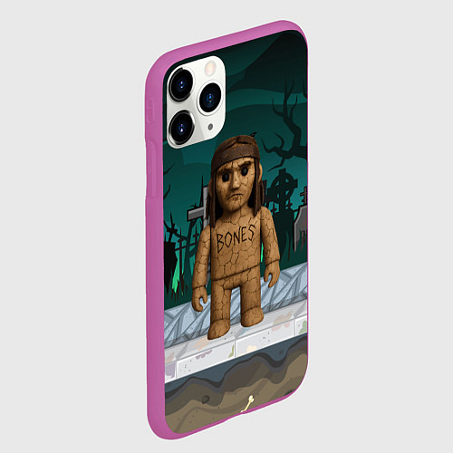 Чехол iPhone 11 Pro матовый Bones в стиле куклы Вуды / 3D-Фиолетовый – фото 2
