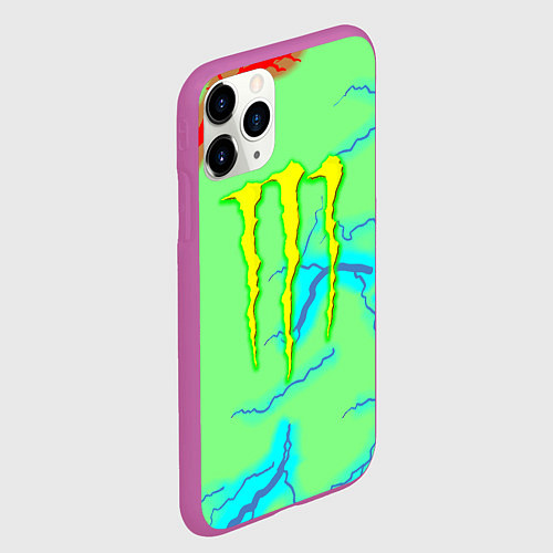 Чехол iPhone 11 Pro матовый Monster energy storm electrix / 3D-Фиолетовый – фото 2