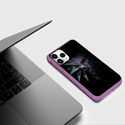 Чехол iPhone 11 Pro матовый Рожденный в Битве - Ведьмак 3, цвет: 3D-фиолетовый — фото 2