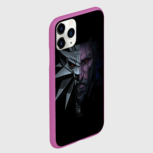 Чехол iPhone 11 Pro матовый Рожденный в Битве - Ведьмак 3 / 3D-Фиолетовый – фото 2