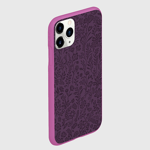 Чехол iPhone 11 Pro матовый Фиолетовый цветочный однотонный / 3D-Фиолетовый – фото 2
