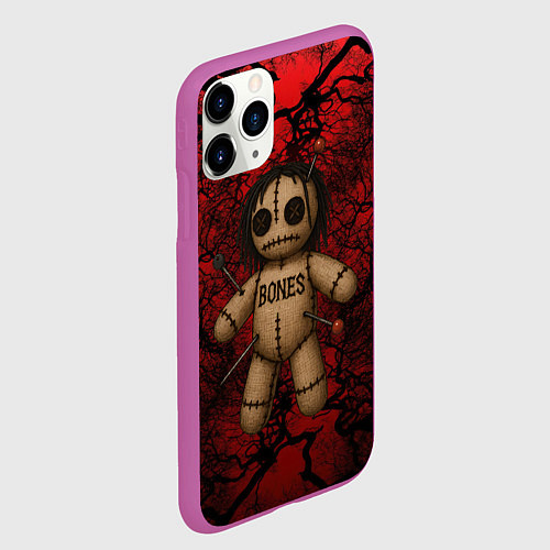Чехол iPhone 11 Pro матовый Кукла Вуду Bones / 3D-Фиолетовый – фото 2
