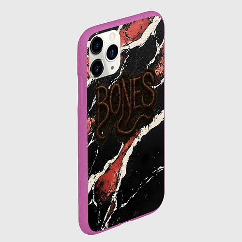 Чехол iPhone 11 Pro матовый Bones черви / 3D-Фиолетовый – фото 2