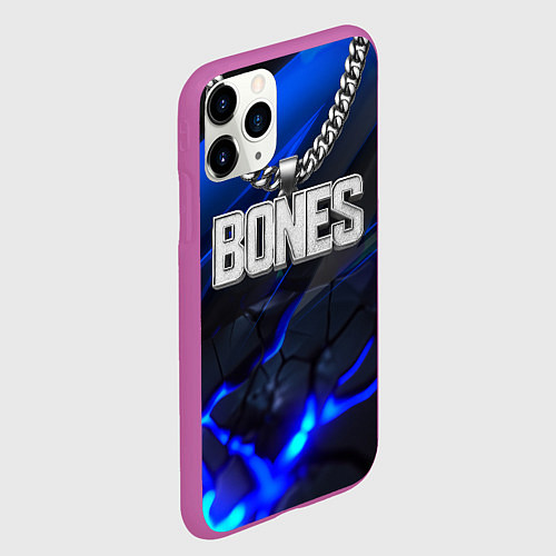 Чехол iPhone 11 Pro матовый Цепочка Bones / 3D-Фиолетовый – фото 2
