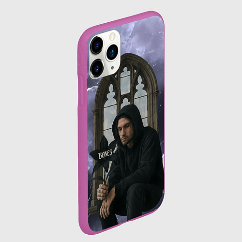 Чехол iPhone 11 Pro матовый Bones в стиле готики / 3D-Фиолетовый – фото 2