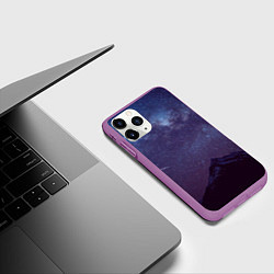 Чехол iPhone 11 Pro матовый Flawless Space, цвет: 3D-фиолетовый — фото 2