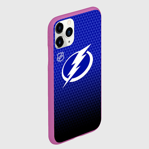Чехол iPhone 11 Pro матовый Тампа Бэй Лайтнинг - синий градиент / 3D-Фиолетовый – фото 2
