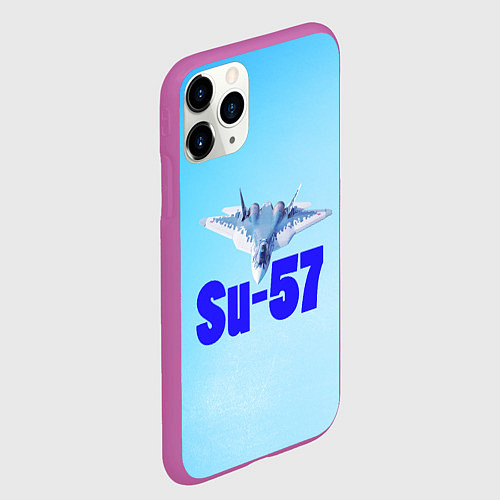 Чехол iPhone 11 Pro матовый Su-57 / 3D-Фиолетовый – фото 2