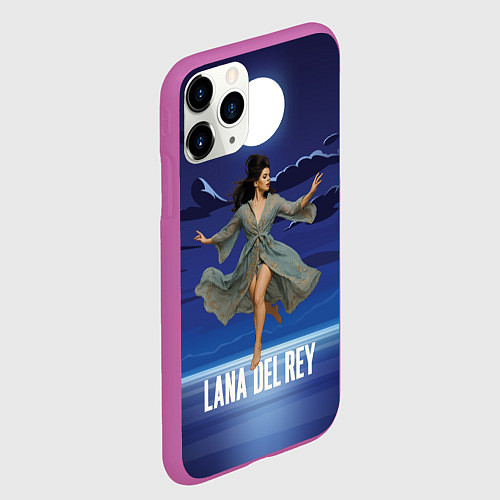 Чехол iPhone 11 Pro матовый Lana Del Rey танцует под луной / 3D-Фиолетовый – фото 2