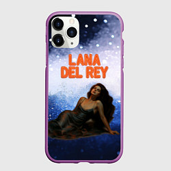 Чехол iPhone 11 Pro матовый Lana Del Rey лежит, цвет: 3D-фиолетовый