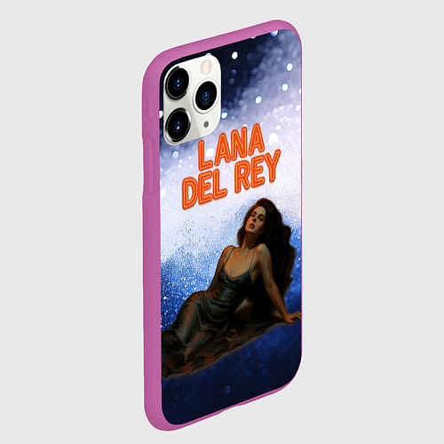 Чехол iPhone 11 Pro матовый Lana Del Rey лежит / 3D-Фиолетовый – фото 2