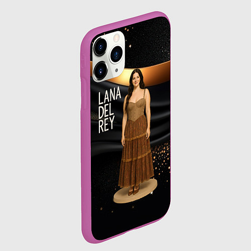 Чехол iPhone 11 Pro матовый Lana Del Rey в ретро платье / 3D-Фиолетовый – фото 2