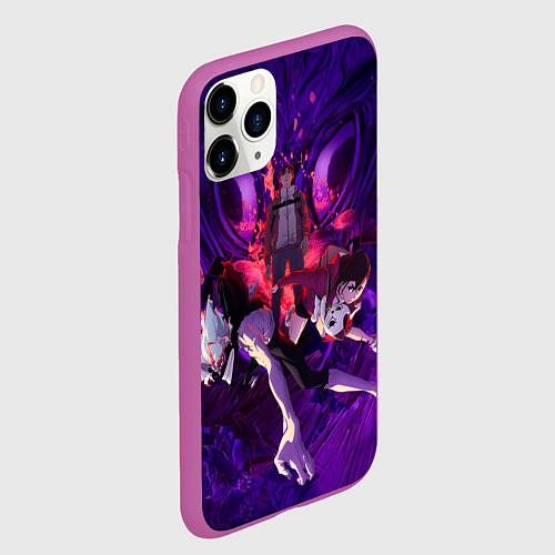 Чехол iPhone 11 Pro матовый Дандадан - Злой глаз / 3D-Фиолетовый – фото 2