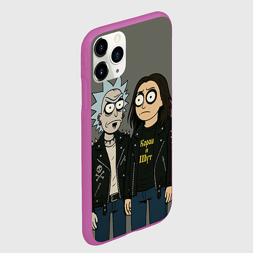 Чехол iPhone 11 Pro матовый КиШ - Рик и Морти / 3D-Фиолетовый – фото 2