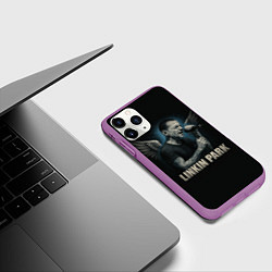 Чехол iPhone 11 Pro матовый Chester Bennington - Angel, цвет: 3D-фиолетовый — фото 2