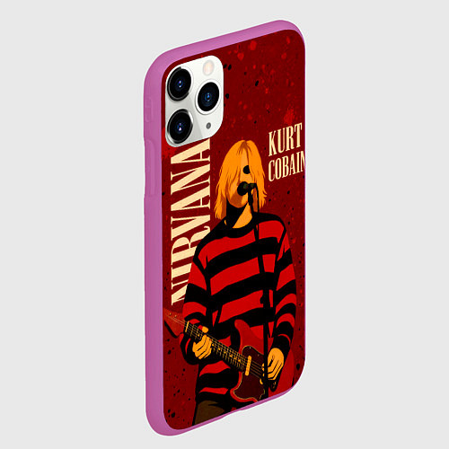 Чехол iPhone 11 Pro матовый Нирвана, гранж из 90-х / 3D-Фиолетовый – фото 2