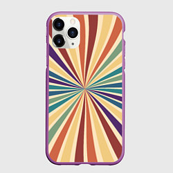 Чехол iPhone 11 Pro матовый Ретро спираль, цвет: 3D-фиолетовый