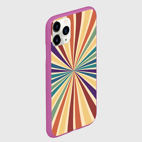 Чехол iPhone 11 Pro матовый Ретро спираль / 3D-Фиолетовый – фото 2