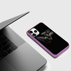Чехол iPhone 11 Pro матовый Честер Беннингтон - LP angel, цвет: 3D-фиолетовый — фото 2