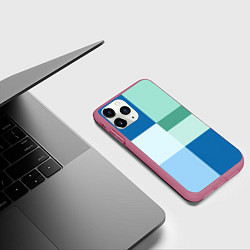 Чехол iPhone 11 Pro матовый Мятное небо колор-блок, цвет: 3D-малиновый — фото 2