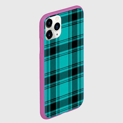 Чехол iPhone 11 Pro матовый Checkered blue / 3D-Фиолетовый – фото 2