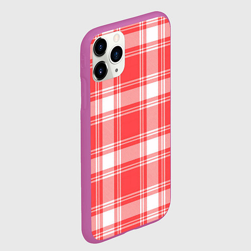 Чехол iPhone 11 Pro матовый Checked red white / 3D-Фиолетовый – фото 2