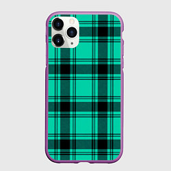 Чехол iPhone 11 Pro матовый Checkered turquoise, цвет: 3D-фиолетовый