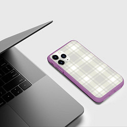 Чехол iPhone 11 Pro матовый Checked white completely, цвет: 3D-фиолетовый — фото 2