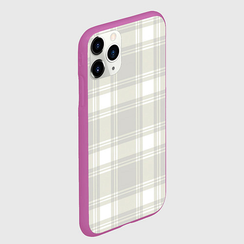 Чехол iPhone 11 Pro матовый Checked white completely / 3D-Фиолетовый – фото 2