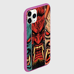 Чехол iPhone 11 Pro матовый Demons Oni - neuroart, цвет: 3D-фиолетовый — фото 2